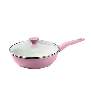 Wajan Stirfry 26 cm Pink dengan Tutup Kaca Emma Series