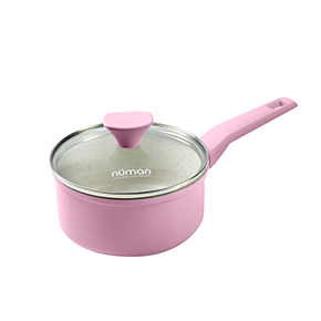 Panci Susu 16 cm Pink dengan Tutup Kaca Emma Series