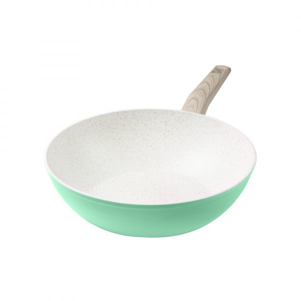 Wajan Stirfry 28 cm Green dengan Tutup Kaca Aurora Series - Image 2